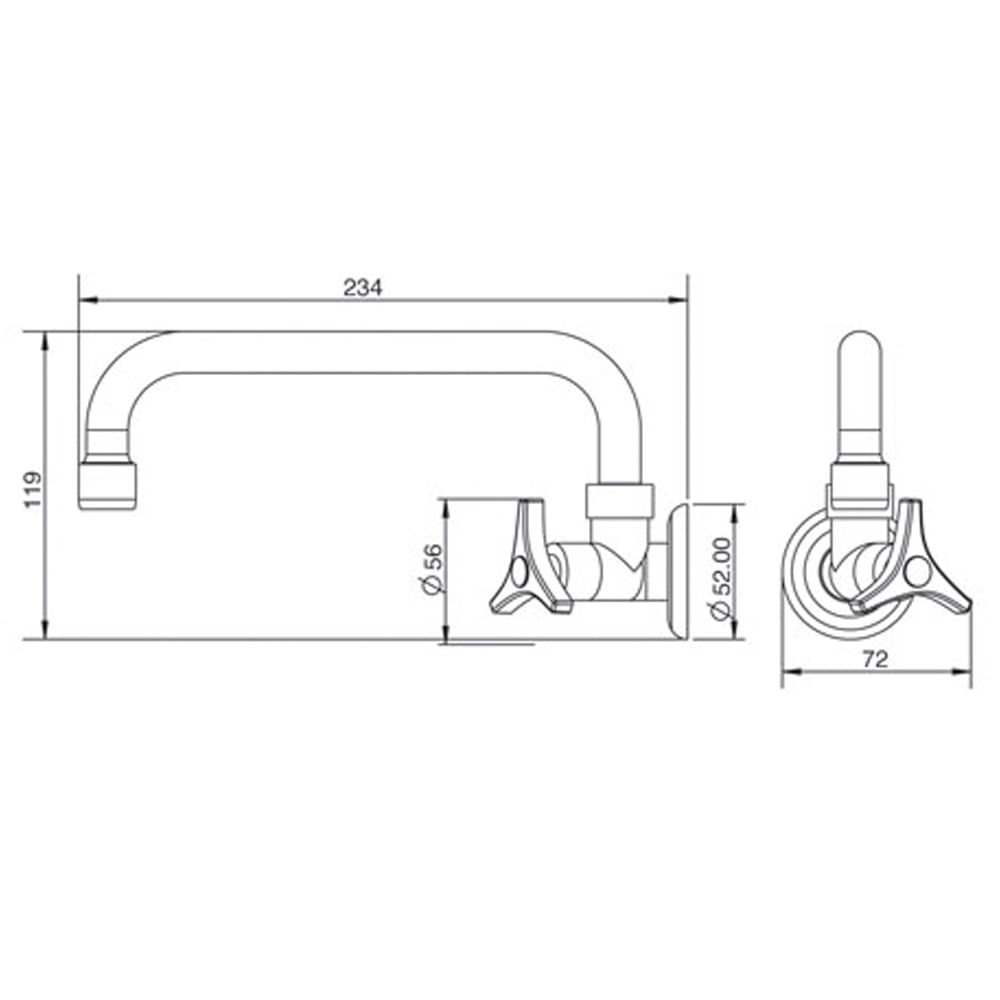 Encontraproduto.com.br - Torneira Para Cozinha De Parede Bica Móvel 1164 C30 Way Lorenzetti