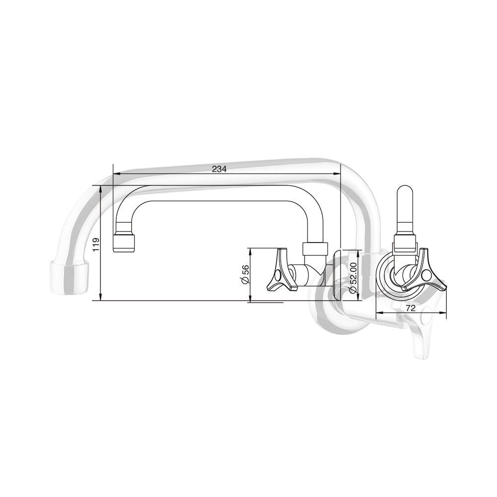Encontraproduto.com.br - Torneira Para Cozinha De Parede Bica Móvel 1164 C30 Way Lorenzetti