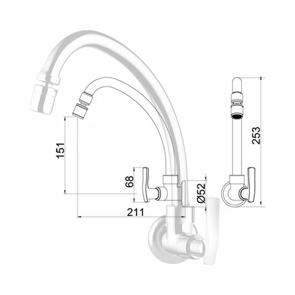 Encontraproduto.com.br - Torneira de Parede para Cozinha Lorenzetti LorenOne 1/2