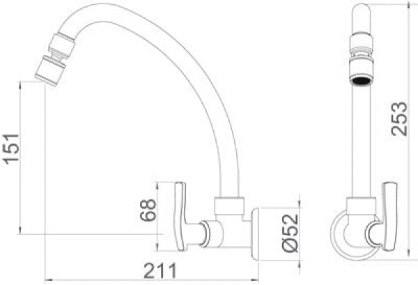 Encontraproduto.com.br - Torneira de Parede para Cozinha Lorenzetti LorenOne 1/2