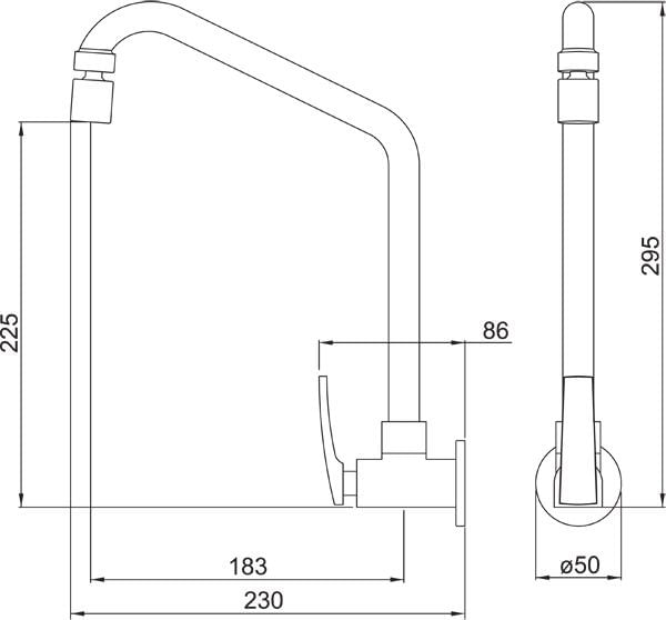 Encontraproduto.com.br - Torneira de Parede para Cozinha Lorenzetti LorenLike 1/2