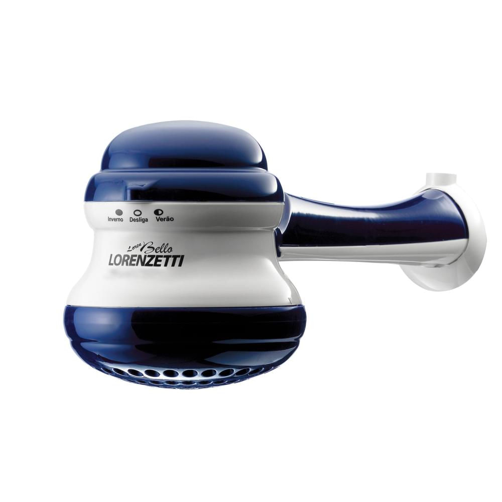 Encontraproduto.com.br - Chuveiro Multitemperatura Loren Bello Banho Ultra Azul com Cano 220V/4600W - LORENZETTI
