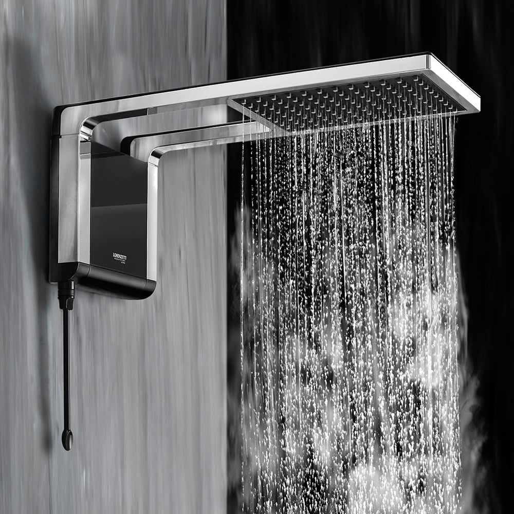 Encontraproduto.com.br - Chuveiro Lorenzetti Acqua Storm Ultra 7800W Preto com Cromado – 220 Volts