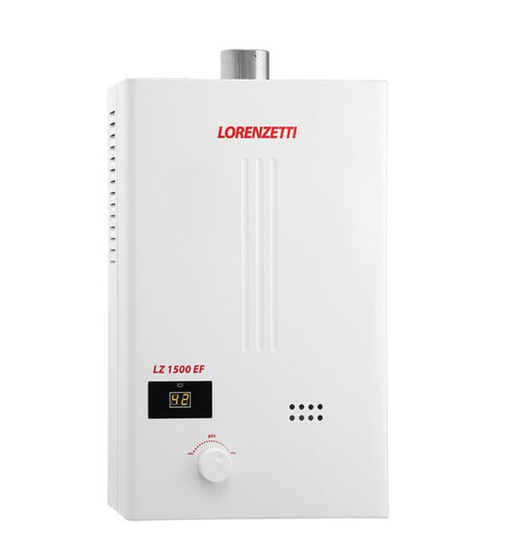 Encontraproduto.com.br - Aquecedor de água a gás GLP 15L/min LZ 1500EF branco Lorenzetti