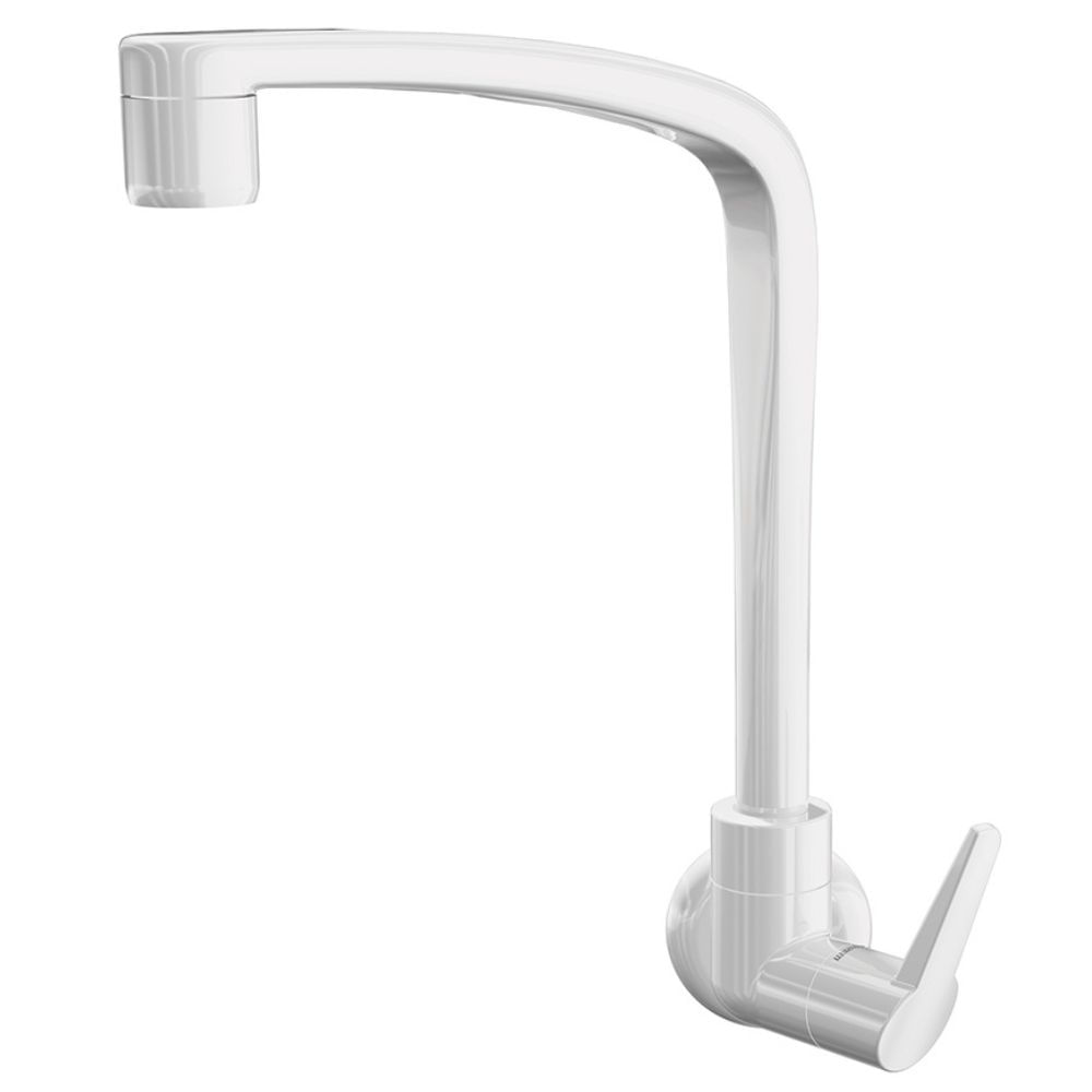 Encontraproduto.com.br - Torneira Cozinha 1168 F71 Parede Flatt Branca - Lorenzetti