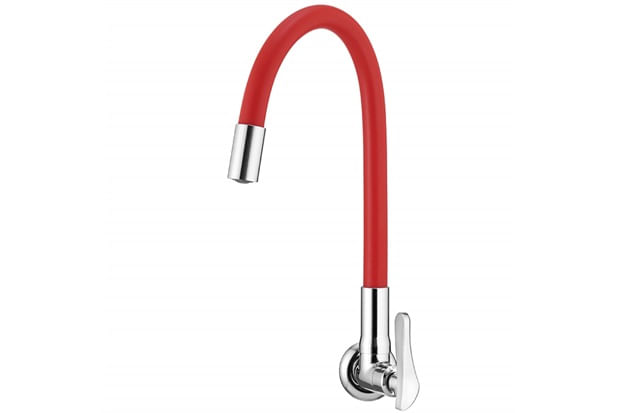 Encontraproduto.com.br - Torneira Para Cozinha De Parede Flex Vermelha Lorenzetti