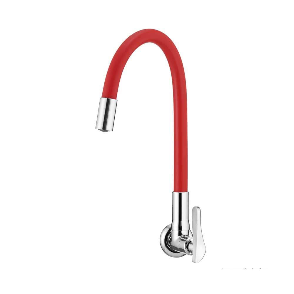 Encontraproduto.com.br - Torneira Para Cozinha De Parede Flex Vermelha Lorenzetti