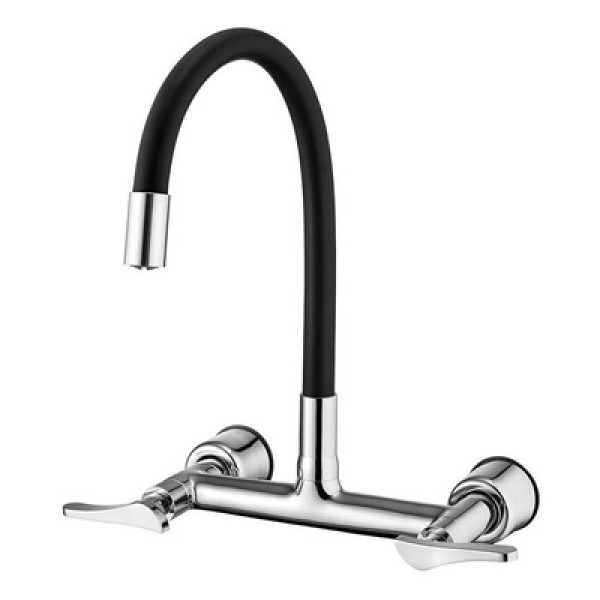 Torneira Misturador Lorenzetti LorenFlex 1258 B27 com Bica Móvel de Parede Preta
