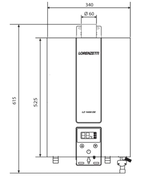 Encontraproduto.com.br - Aquecedor a Gás Inox LZ-1600DE-I Glp 15,0L Lorenzetti