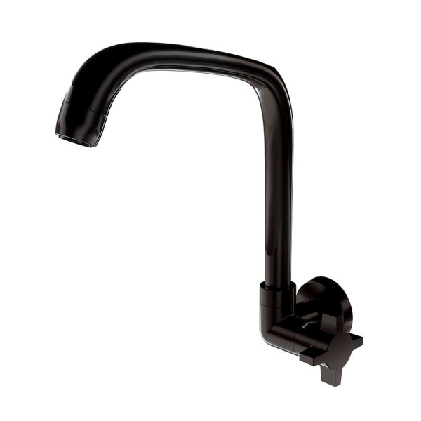 Torneira para Cozinha Bica Móvel de Parede Loren Fitt 1168 F64 Black Lorenzetti