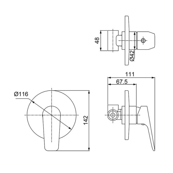 Encontraproduto.com.br - Acabamento Chuveiro Monocomando Lorenzetti Lorenmix 2993 C72