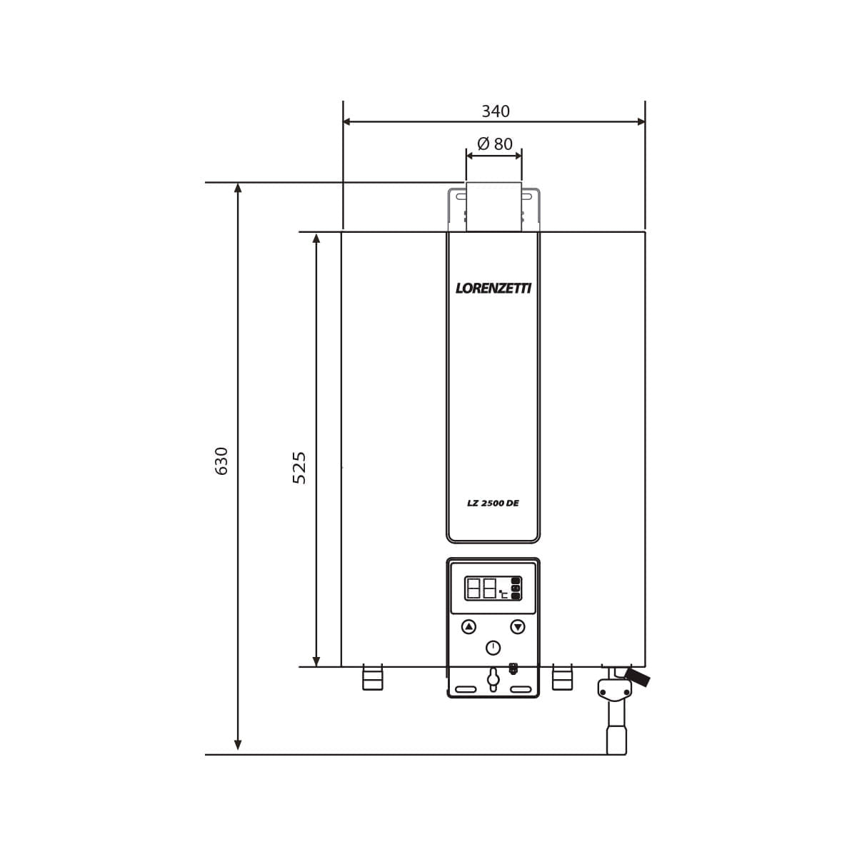 Encontraproduto.com.br - Aquecedor de Água a Gás LZ 2500DE-I Digital Lorenzetti