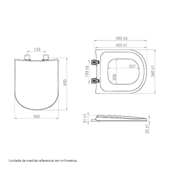 Encontraproduto.com.br - Assento Sanitário Square/Luna Branco - LORENZETTI