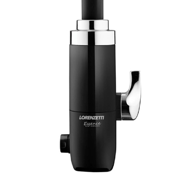 Encontraproduto.com.br - Torneira Eletrônica para Cozinha de Mesa de 5500w 220v Essence Preto com Cromado Lorenzetti