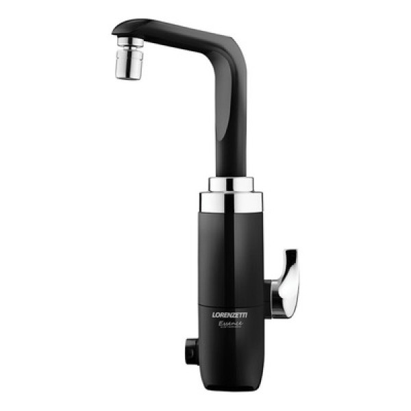 Encontraproduto.com.br - Torneira Eletrônica para Cozinha de Mesa de 5500w 220v Essence Preto com Cromado Lorenzetti
