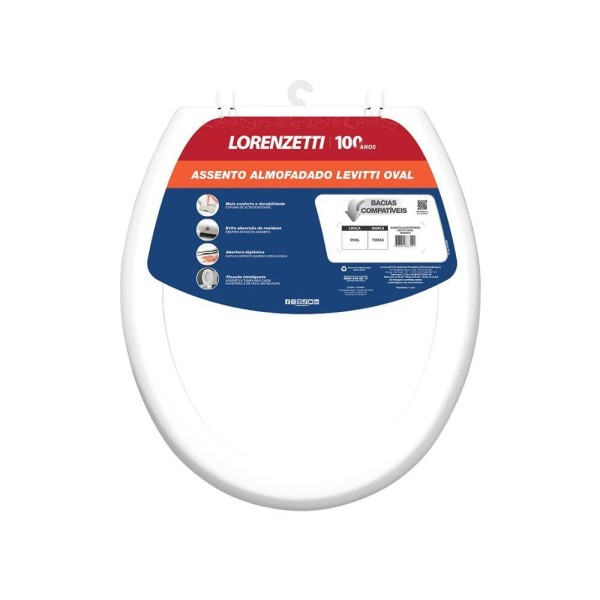 Encontraproduto.com.br - Assento Almofadado Oval - Lorenzetti Branco