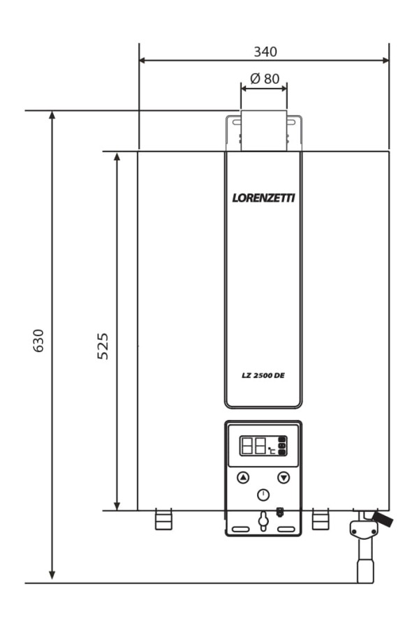 Encontraproduto.com.br - Aquecedor a Gás 25L Black LZ 2500 DE BK GLP 7412160 Lorenzetti