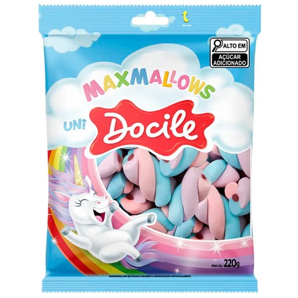 Encontraproduto.com.br - Marshmallow Recheado Twist Color Unicórnio 220g - Docile