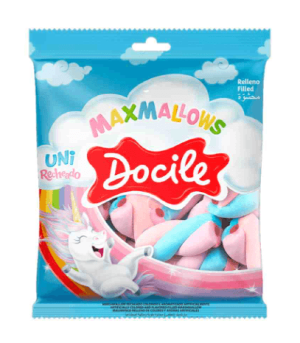 Encontraproduto.com.br - Marshmallow Recheado Twist Color Unicórnio 220g - Docile