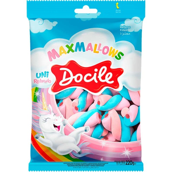 Encontraproduto.com.br - Marshmallow Recheado Twist Color Unicórnio 220g - Docile