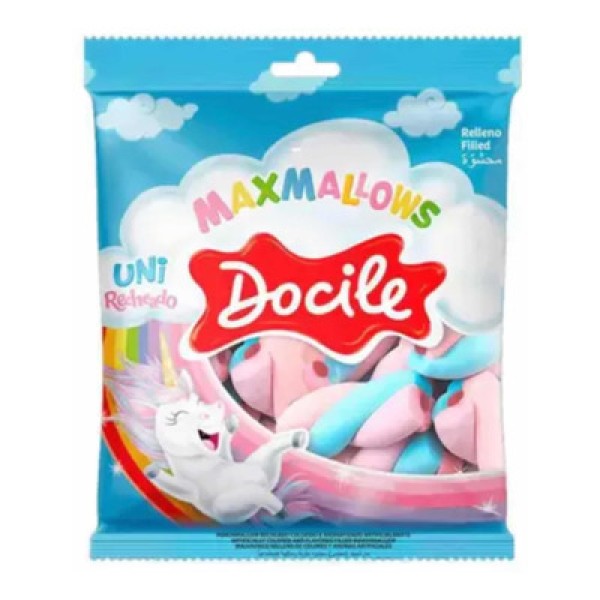 Encontraproduto.com.br - Marshmallow Recheado Twist Color Unicórnio 220g - Docile