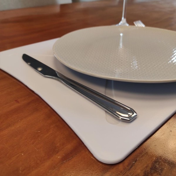 Encontraproduto.com.br - Tábua De Corte Dupla Jogo Americano Flex 2 Em 1 Utilidade Branco Cinquetti