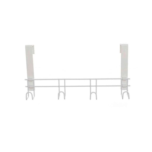 Cabide Metaltru Aço 4 Ganchos Branco