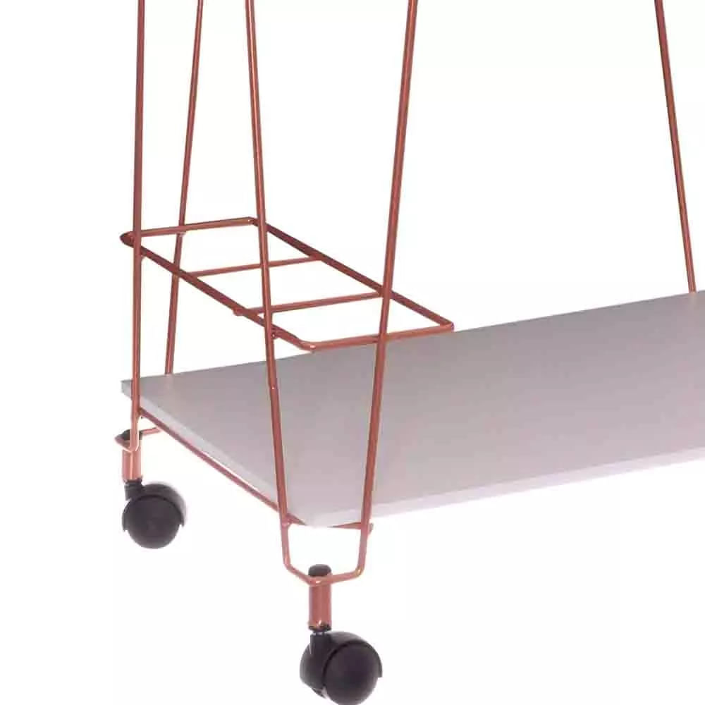Encontraproduto.com.br - Carrinho Organizador Multiuso Metaltru em Aço e Madeira Cobre