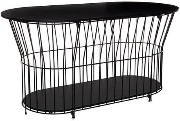 Encontraproduto.com.br - Mesa de Centro Oval Metaltru Preto