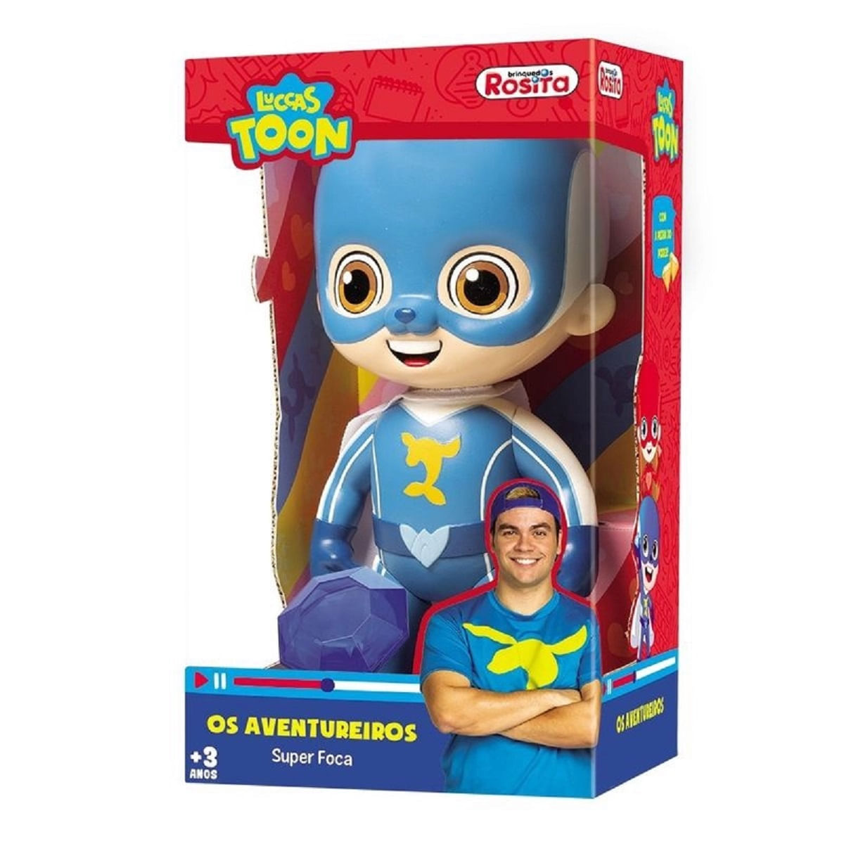 Encontraproduto.com.br - Boneco Luccas Neto Aventureiros Super Foca Novabrink Bbra 1077