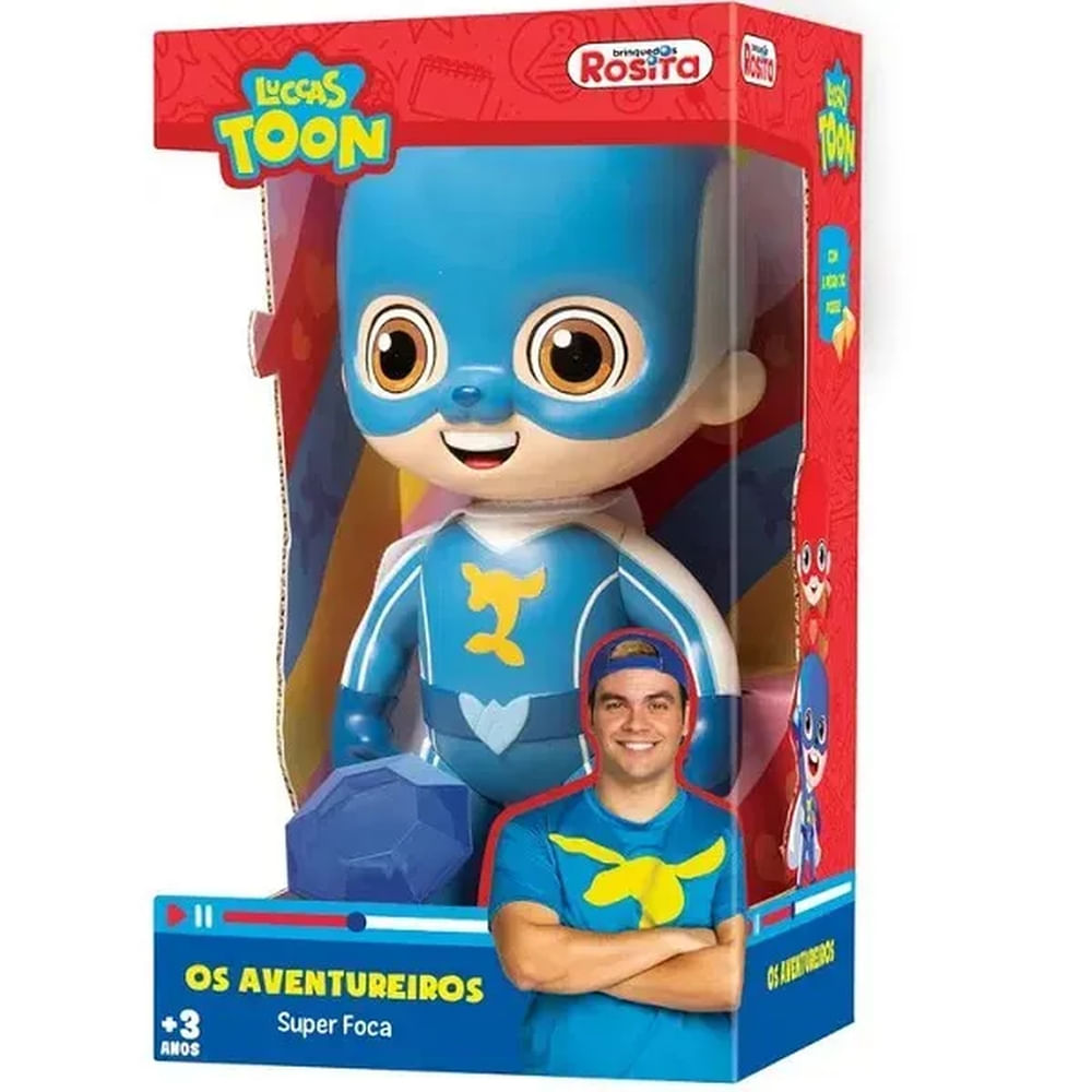 Encontraproduto.com.br - Boneco Luccas Neto Aventureiros Super Foca Novabrink Bbra 1077