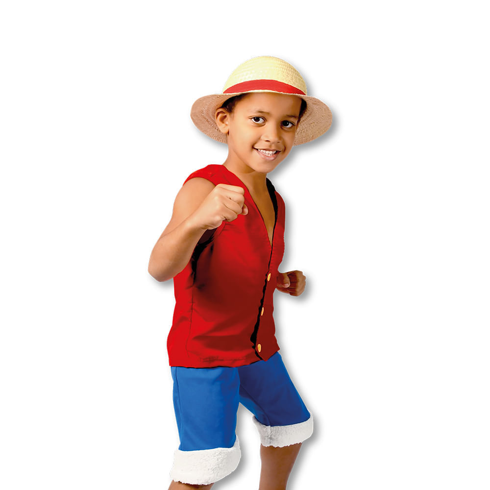 Encontraproduto.com.br - Fantasia M Luffy One Piece M - Novabrink