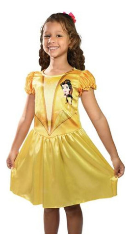 Encontraproduto.com.br - Fantasia Infantil - Bela - Tam M - Amarelo - Princesa - Novabrink