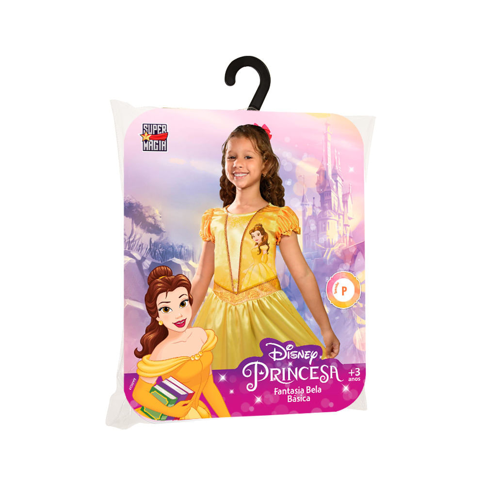 Encontraproduto.com.br - Fantasia Infantil - Bela - Tam M - Amarelo - Princesa - Novabrink