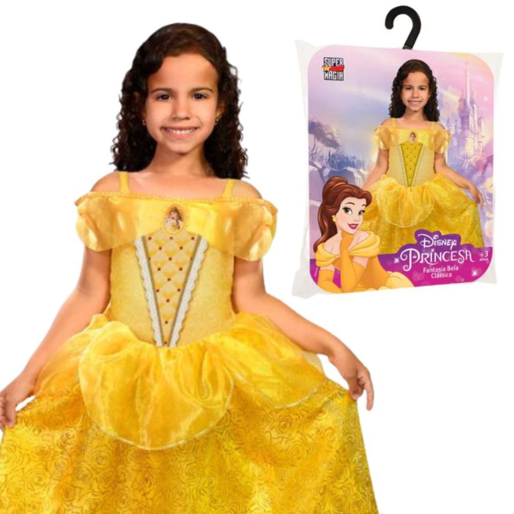 Fantasia Infantil pra Menina Vestido Bela e a Fera de Luxo Clássica - M 5 - 8