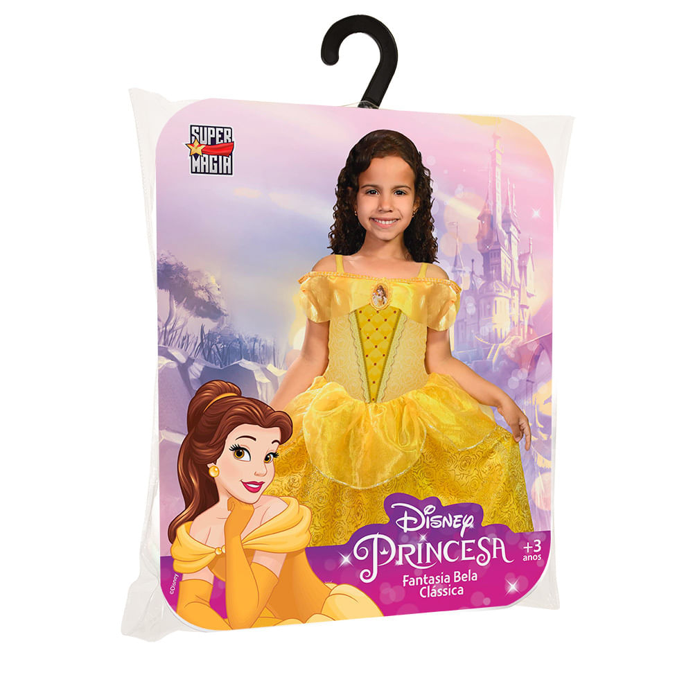 Fantasia Infantil pra Menina Vestido Bela e a Fera de Luxo Clássica - G 9 - 12