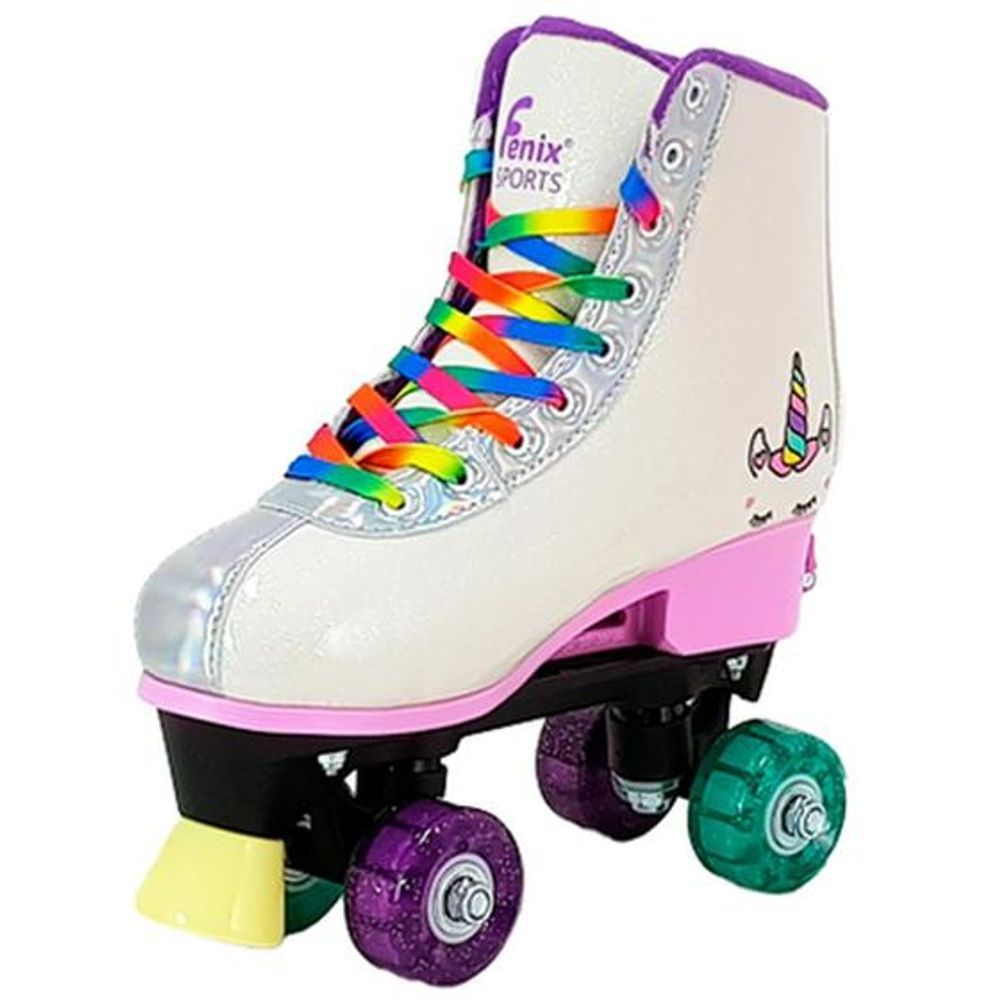 Encontraproduto.com.br - Patins Ajustável com Luz Unicórnio 31 ao 34 - RL-08 - Fenix