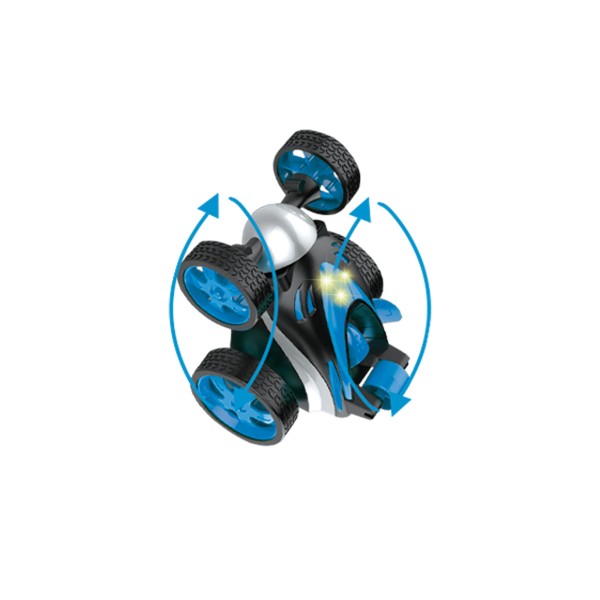 Encontraproduto.com.br - Carrinho de Controle Remoto Gira Car 360 Azul com Luzes - Fenix