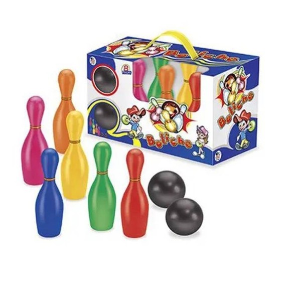 Encontraproduto.com.br - Jogo de Boliche Infantil com 6 Pinos e 2 Bolas Pica Pau