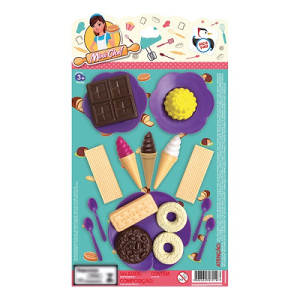Encontraproduto.com.br - Kit mini chef sobremesa variada colorida de brinquedo Brinquedos Pica Pau