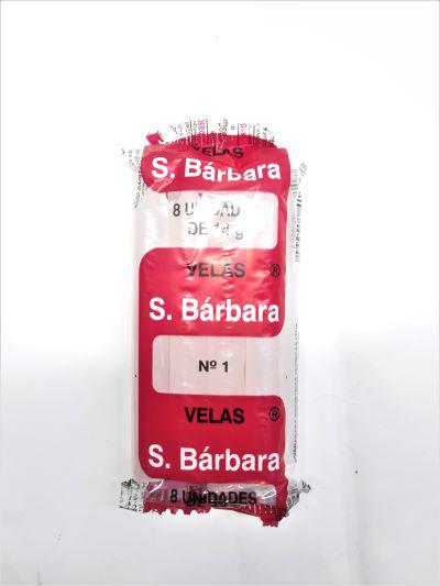 Vela Palito Branca N 1 Santa Bárbara Pacote 8un
