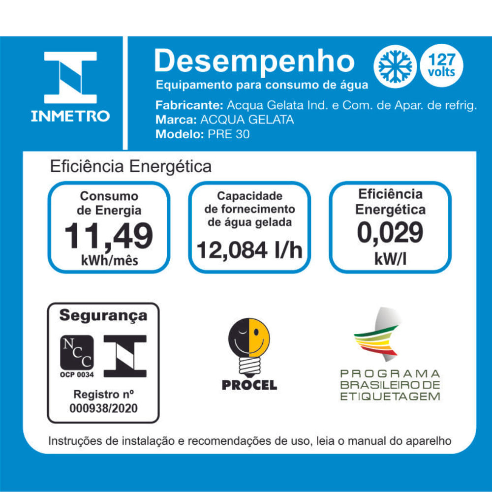 Bebedouro Industrial 2 Torneiras 30 Litros Acqua Gelata PRE30 Inox 127V