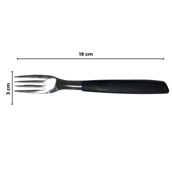 Encontraproduto.com.br - Garfo De Mesa Avulsa Em Aço Inox 19,3cm Com Cabo Preto