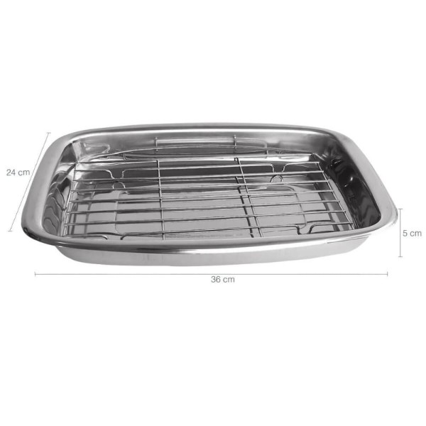 Encontraproduto.com.br - Assadeira com Grelha Martinazzo 35x24cm Home Imperial Forma de Inox Retangular