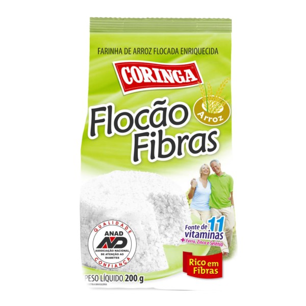 Encontraproduto.com.br - Flocão de Arroz Coringa Fibras Pacote com 200g