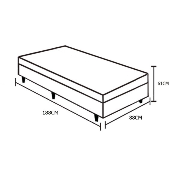 Encontraproduto.com.br - Cama Box Baú Solteiro Suede + Colchão Physical Ultra Resistente Ortobom 61x88x188 Cor:preto