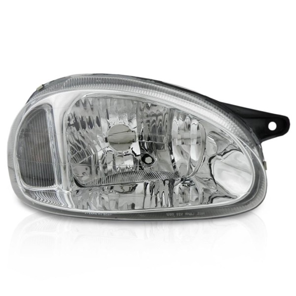 Farol com Carcaça Preta Lado Direito Lente Lisa - Corsa e Classic 2000 até 2011