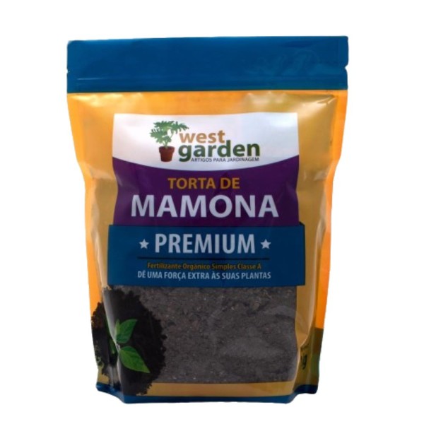 Nutrição Torta de Mamona para Plantas Premium 1KG West Garden