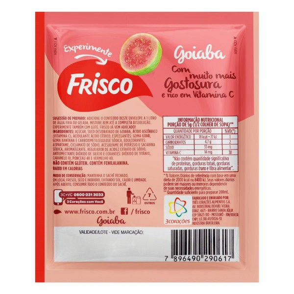 Encontraproduto.com.br - Refresco Em Pó Sabor Goiaba Frisco Embalagem 25G