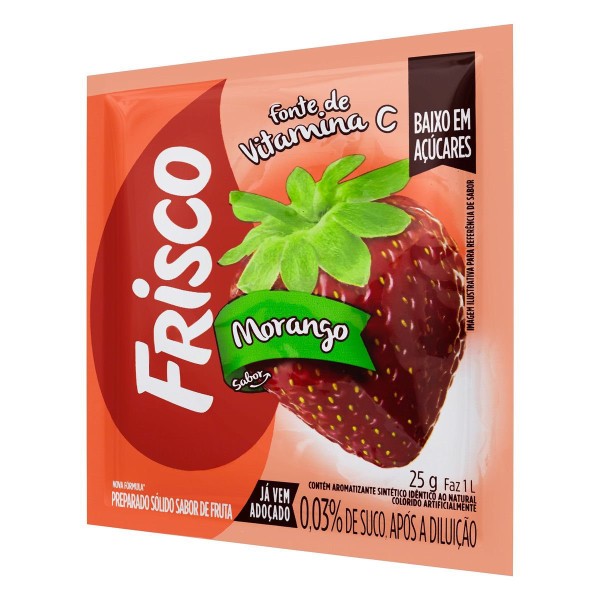 Encontraproduto.com.br - Refresco Em Pó Sabor Morango Frisco Embalagem 25G